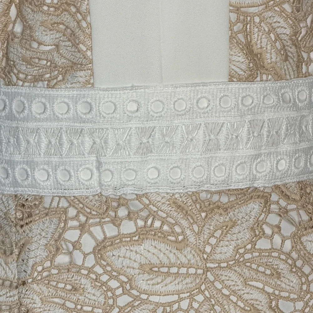 Antonio Melani Egot Lace Midi Dress Ivory Biscotti Bridal Coquette Size 6 NWT - Picture 6 of 15